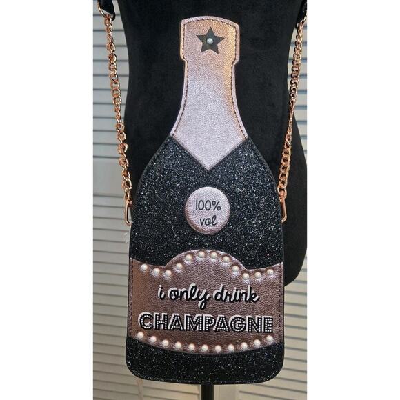 NWT Skinny Dip Champagne Bottle Purse PARTY BALLETCORE WHIMSIGOTH FESTIVAL - Picture 1 of 9